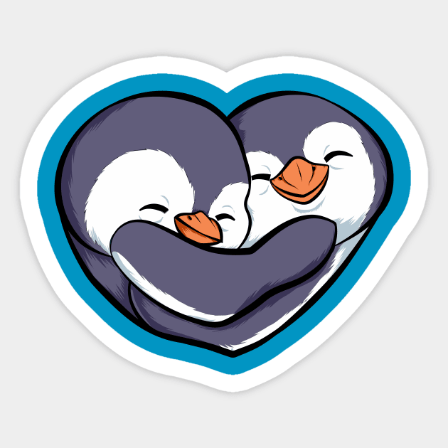 cute, funny and affectionate penguin Sticker by the house of parodies